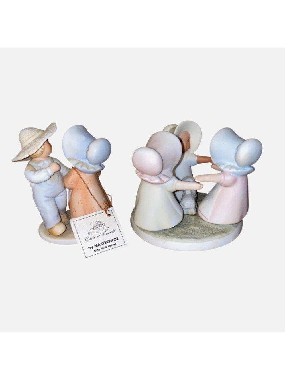 Vintage Circle Of Friends By Masterpiece Figurine Set 2 Porcelain Collectible